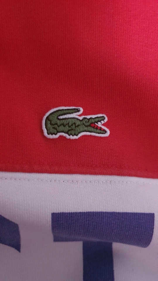 Sweat À Capuche Logo Panel Supreme X Lacoste FW19 Taille L Rouge - Photo 3/4
