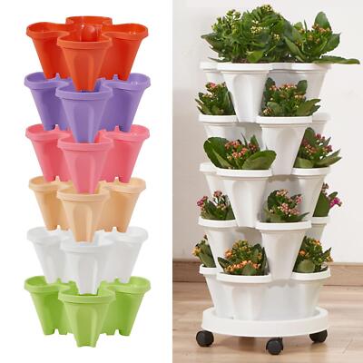 Vertikaler Gartenpflanzer Erdbeer Pflanztopf Gartenturm fr Blumen | eBay.de