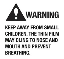 WARNING - KEEP AWAY FROM SMALL CHILDREN Label, 2"x 2", Peel Stick - Roll/500