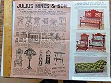 Two 1890's One- Sheet Julius Hines Furniture Ads. Baltimore, Maryland