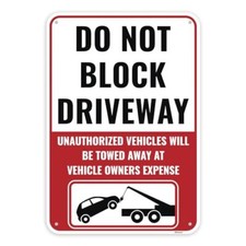 1PC Sign, 13 x 9 Inches - Aluminum - No Parking Dont Do Not Block Driveway