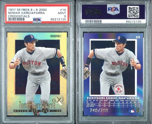 1997 SkyBox E-X 2000 #10 Nomar Garciaparra Credentials RC Red Sox 240/299 PSA 9 - Picture 3 of 3
