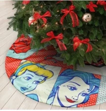Disney 100 Retro Reimagined Comic Style Disney Princesses Christmas Tree Skirt