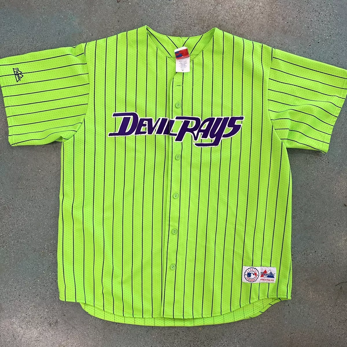 Rays Retro Majestic Jersey Tampa Bay Devil Throwback Rare Retro