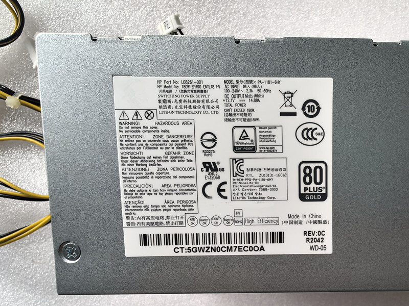 New Power Supply 80 Plus PSU For HP Pavillion Desktop 180W L08261-001 US - Foto 9