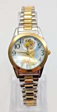 MZB Tinker Bell Disney Watch TNK450 Two Tone Bracelet Band New Battery