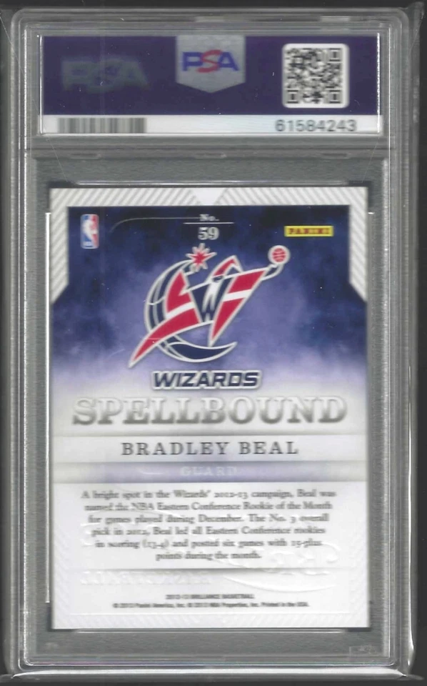 BRADLEY BEAL 2012-13 PANINI BRILLIANCE "B" SPELLBOUND RC #59 PSA 10 GEM POP 9 - Image 2 of 2