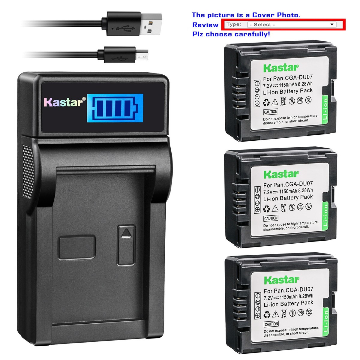 のん Kastar LCD Charger Battery for HITACHI DZ-BP7S & DZ-BX37E DZ