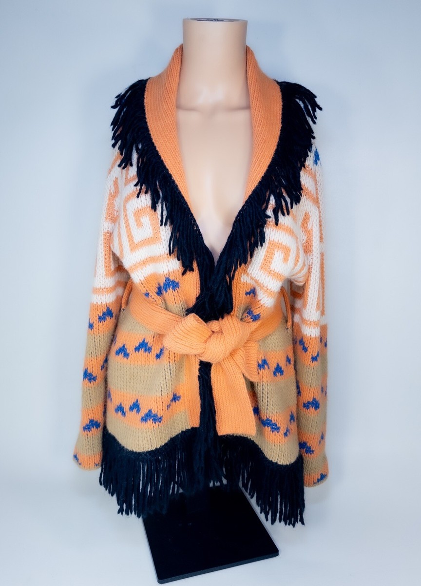 【レア】MAATEE&SONS NORDIC CARDIGAN MOTHER The Belted Short Cardigan Runaway Child Boho Fringe XS $398