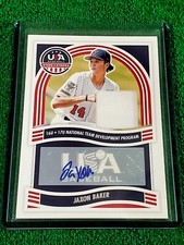 Jaxon Baker 2024 Panini USA Baseball National Team Patch Auto #NTS-JB Oregon