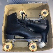 Vintage Size 10 Roller Derby Men  s Skates Model U385 Black Leather
