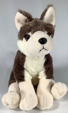 ADVENTURE PLANET Birth of Life Wolf 12  Stuffed Animal Toy White and Brown EUC