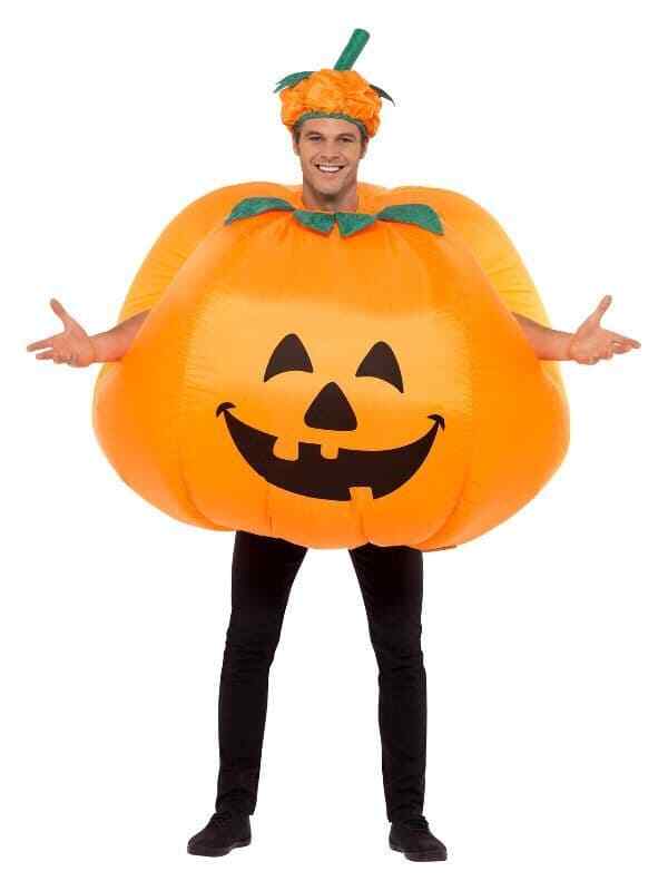 Adult Inflatable Pumpkin Costume Halloween Fancy Dress Outfit with Fan One Size