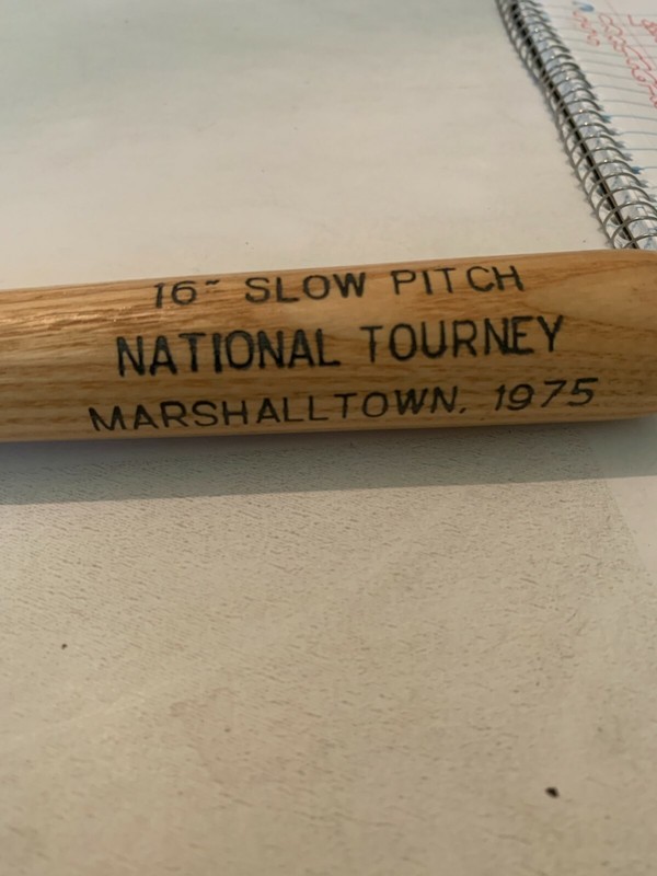 1975 16" Slow Pitch National Tourney Marshalltown IA Louisville Slugger Mini Bat