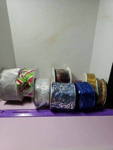 Lot Of 8 Spools Vintage Ribbons Some Have Been Used Christmas Crafting Wreaths - Picture 10 of 24
