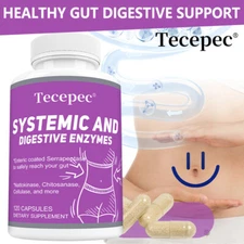 Systemic Digestive Enzymes Health Supports Constipation Relief 30-120 Capsules
