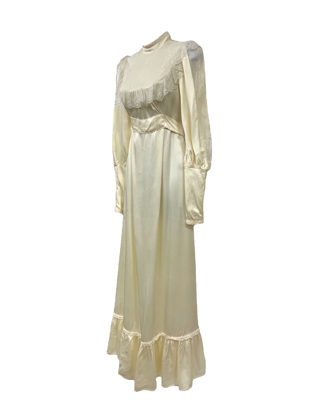 Vtg Vintage 1970s 70s Gunne Sax Gunnies Ivory Satin and Lace Wedding ...