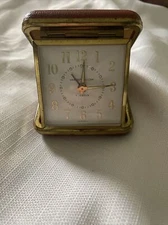 Vintage Westlox Tan Travel Alarm Bedside Alarm Clock