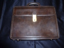 VALIGETTA PELLE RAPPRESENTANTE MEDICO VINTAGE ANNI 80 SEGNI TEMPO 28 X 36 H 11CM