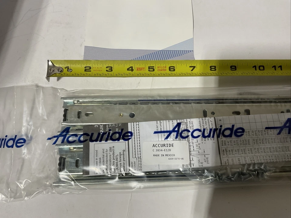 "Lote de 10 pares de cierre automático Accuride 12"" nuevos C3834E12D" Foto 3 de 4