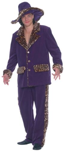 Mens Purple New York Pimp Fancy Dress Costume ADULT One Size - Afbeelding 1 van 1