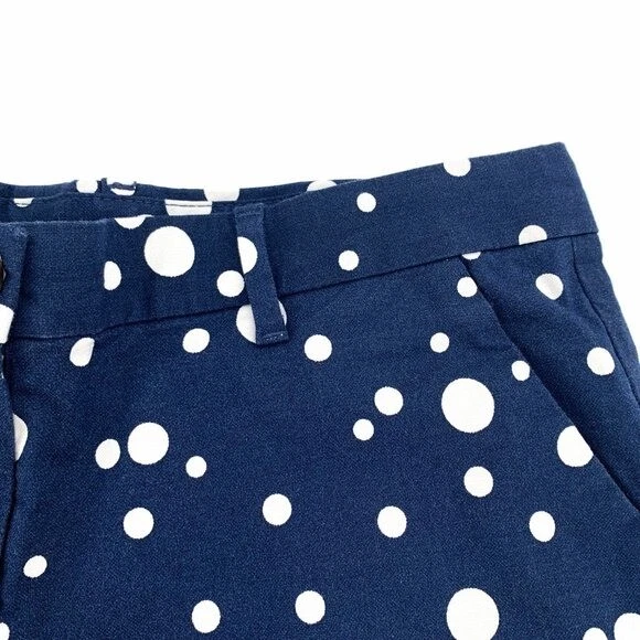 Women's Khakis by GAP Cute Navy Blue White Polka Dot Shorts 2R Cotton - Image 2 of 4