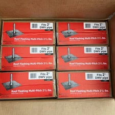 Vent/Pipe Flashing Fits 2 In DWV PIPE Flexible Finish Lead  2 x 9.25 LOT  OF 6