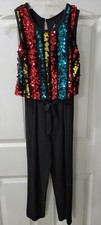 Jumpsuit Black Sequin Jumpsuit Size M 7/8 Girls Wonder Nation