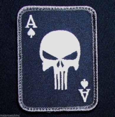 PLAYING CARDS ACE SKULL PATCH [HOOK FASTNER ] [NEW]
