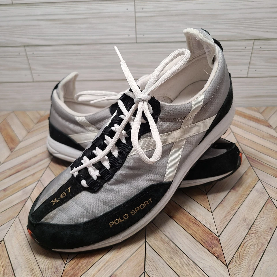 Vintage Polo Sport X-67 Women's White Black Sneakers Shoes Size 8.5 - Image 2 of 4