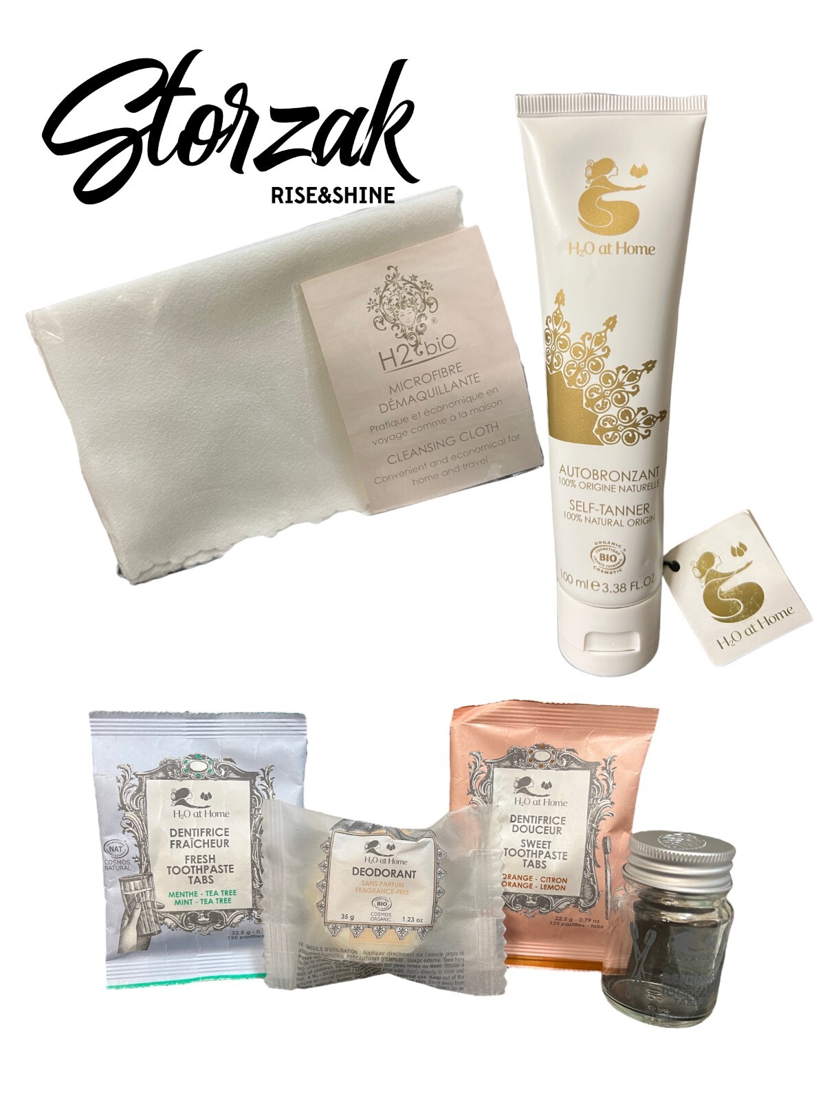 H2O at Home Personal Care Kit - Self Tanner - Microfiber Make up Removal Wipe