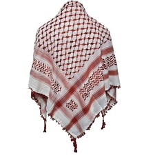 Unisex Red White Shemagh Arab Head Scarf Wrap Arafat Keffiyeh Yashmagh