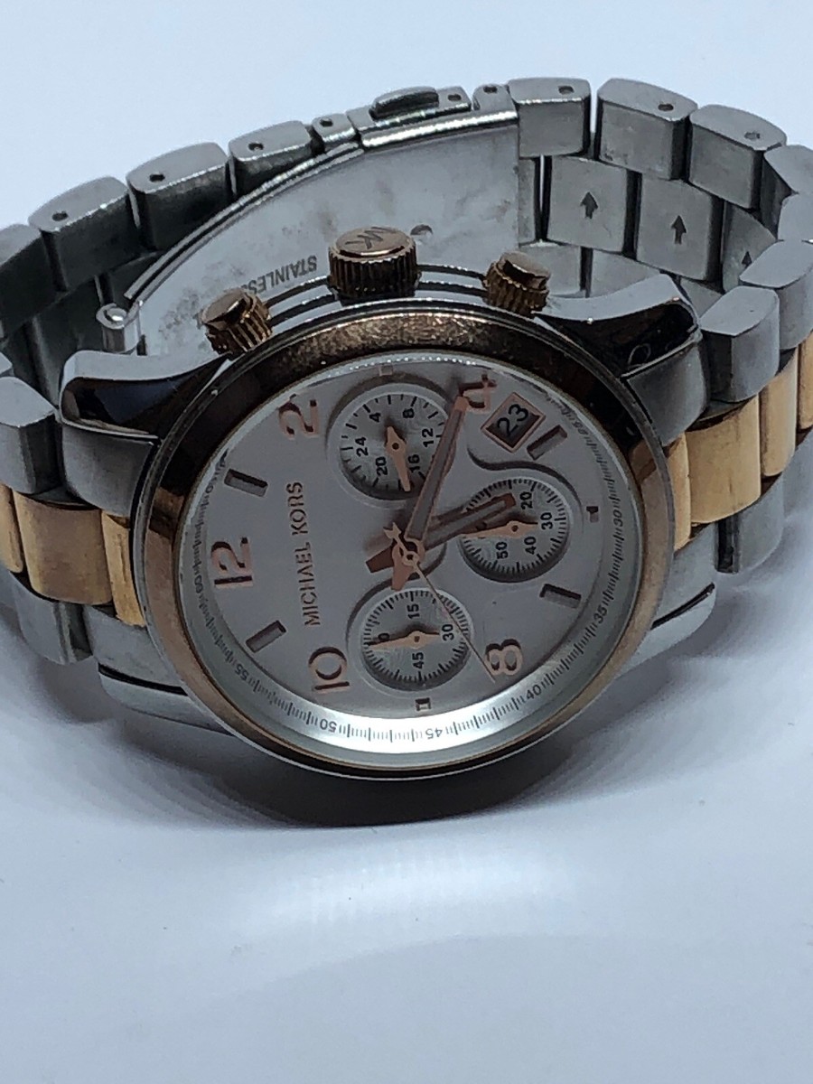 MICHAEL KORS Chronograph Womens Stainless Steel MK-5315 Watch Runs‎ w/Box Links Michael Kors Women main image 3