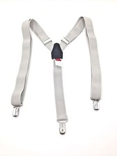  69 Alfani Men'S Light Gray Solid Skinny Stretch Braces Clip End Suspenders