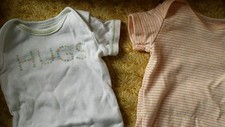 Lot of 4 newborn one pieces - 2 Carters, Gerber, Just born