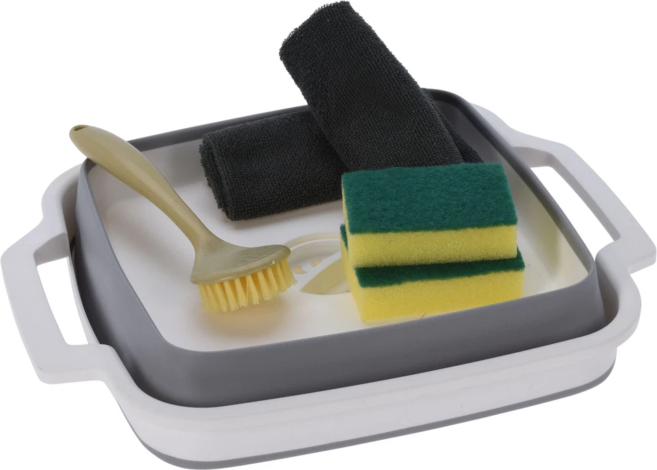 Camping Spül Wanne faltbar + Zubehör - 10L - Festival Falt Schüssel Wasch Becken - Bild 4 von 4