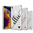 PERSONALIZED Diagonal Name Love Heart Hybrid PHONE Case for iPHONE 16 15 14 13 +