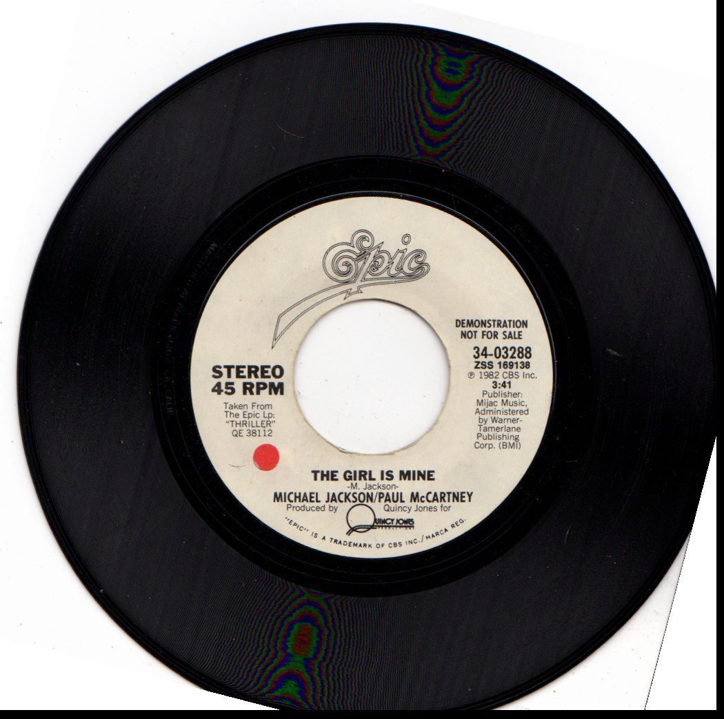 MICHAEL JACKSON & PAUL MCCARTNEY GIRL IS MINE USED 45RPM VINYL