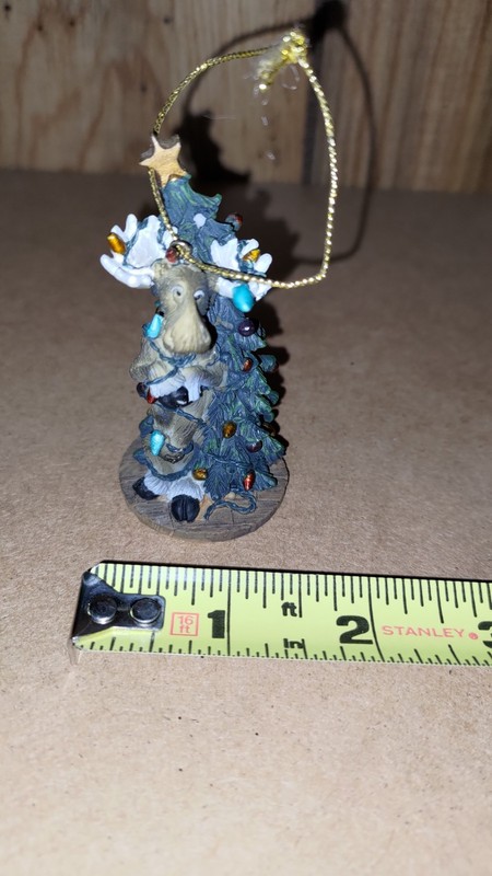 Moose And Xmas Tree Wrapped In Lights Ornament Big Sky Carvers?