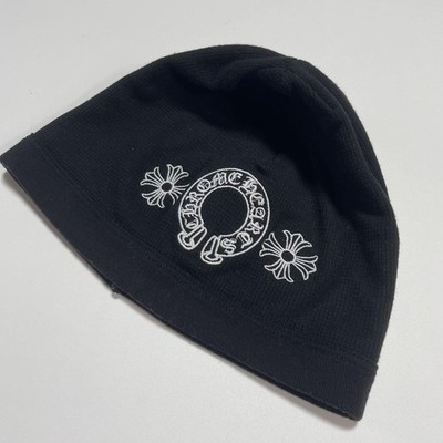 Rare CHROME HEARTS Beanie Knit Cap Horseshoe Thermal Black