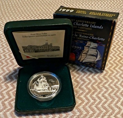 1999 Canada Proof Silver Dollar Queen Charlotte Islands The Santiago .925 silver