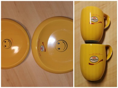 Dr. Quendt Set aus je zwei Tellern und Tassen aus Porzellan von KAHLA (4 Teile)