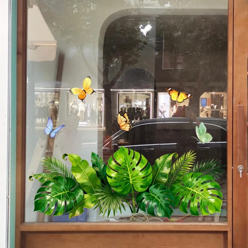 Adesivo Murale 3D Fiore Di Pianta D'Argento - Decalcomania In PVC Impermeabile Per Porte E Pareti - Autoadesivo Rimovibile - 3
