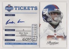 2012 Playoff Prestige NFL Draft Tickets Signatures Rueben Randle #30 Auto 03xg