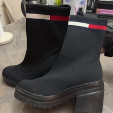 Designer Tommy Hilfiger Heeled Sock Boots- UK Size 7