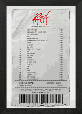 Playboi Carti - Ganzes Lotta rot gerahmtes Wandbild Poster Leinwanddruck Bild