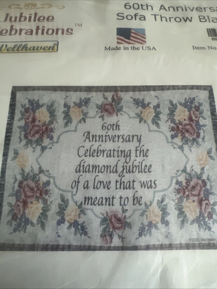 Jubilee Celebrations by Wellhaven 60th Anniversary Limited Edition Sofa Throw - Image 3 of 4