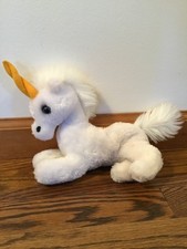 Vintage 1979 Dakin White Unicorn Plush Stuffed Animal