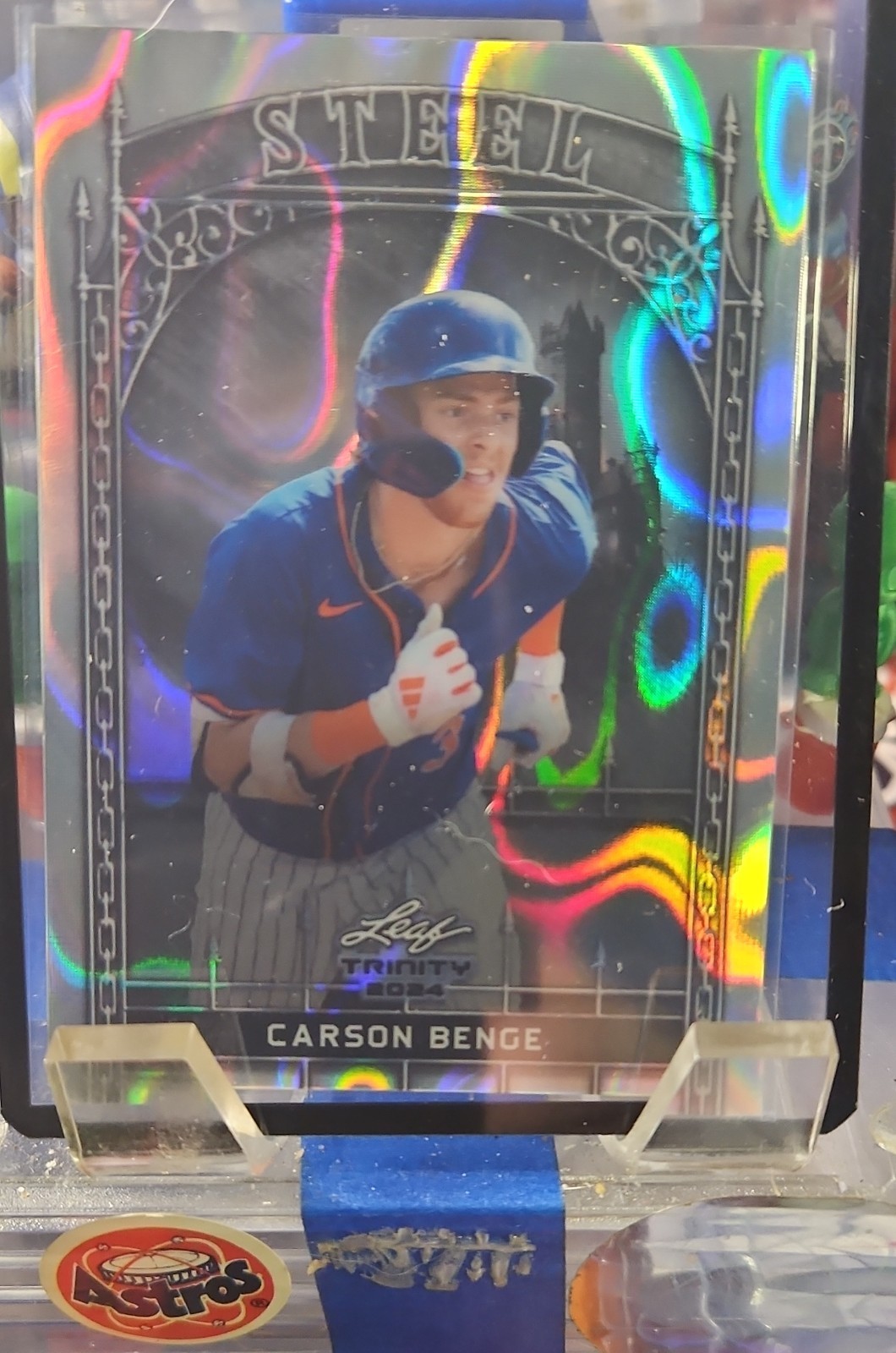 2024 Leaf Trinity Mega Box - Steel Carson Benge, Carson Benge #S-18 Silver Lava