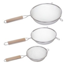 Küchensieb Nudelsieb Durchschlag Edelstahl silber 3er Set Abtropfsieb Küche